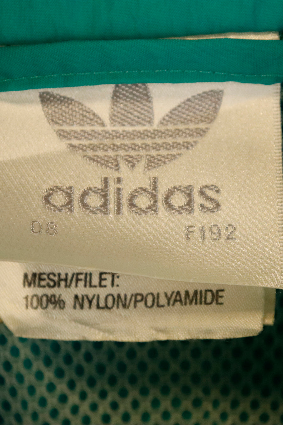 Vintage Adidas White And Turquoise Colour Block Full Zip Wind Breaker Sz XL