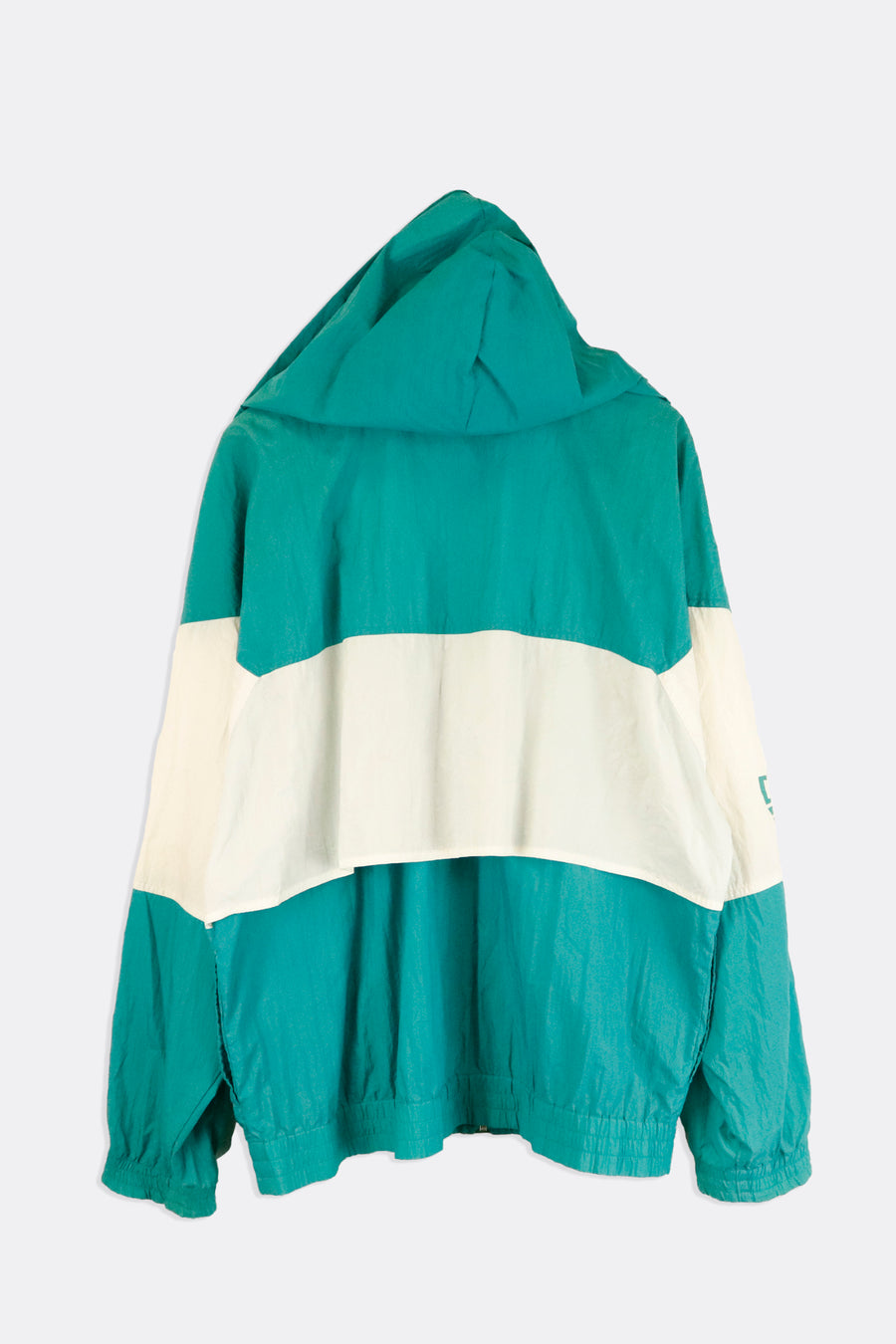 Vintage Adidas White And Turquoise Colour Block Full Zip Wind Breaker Sz XL