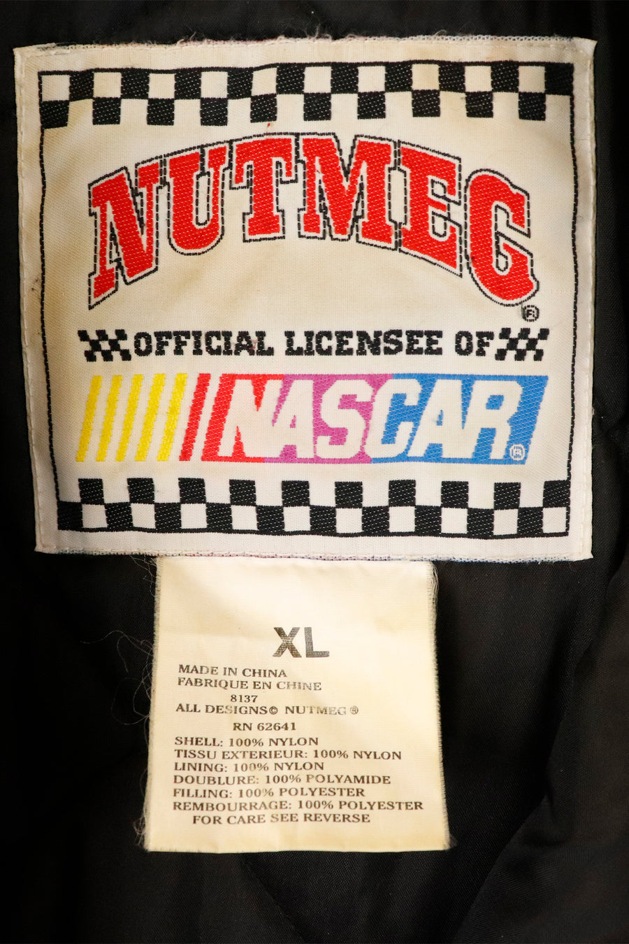 Vintage Nascar Dale Earnhardt Number 3 Embroidered Checkered Flags And Font Button Up Outerwear Sz XL