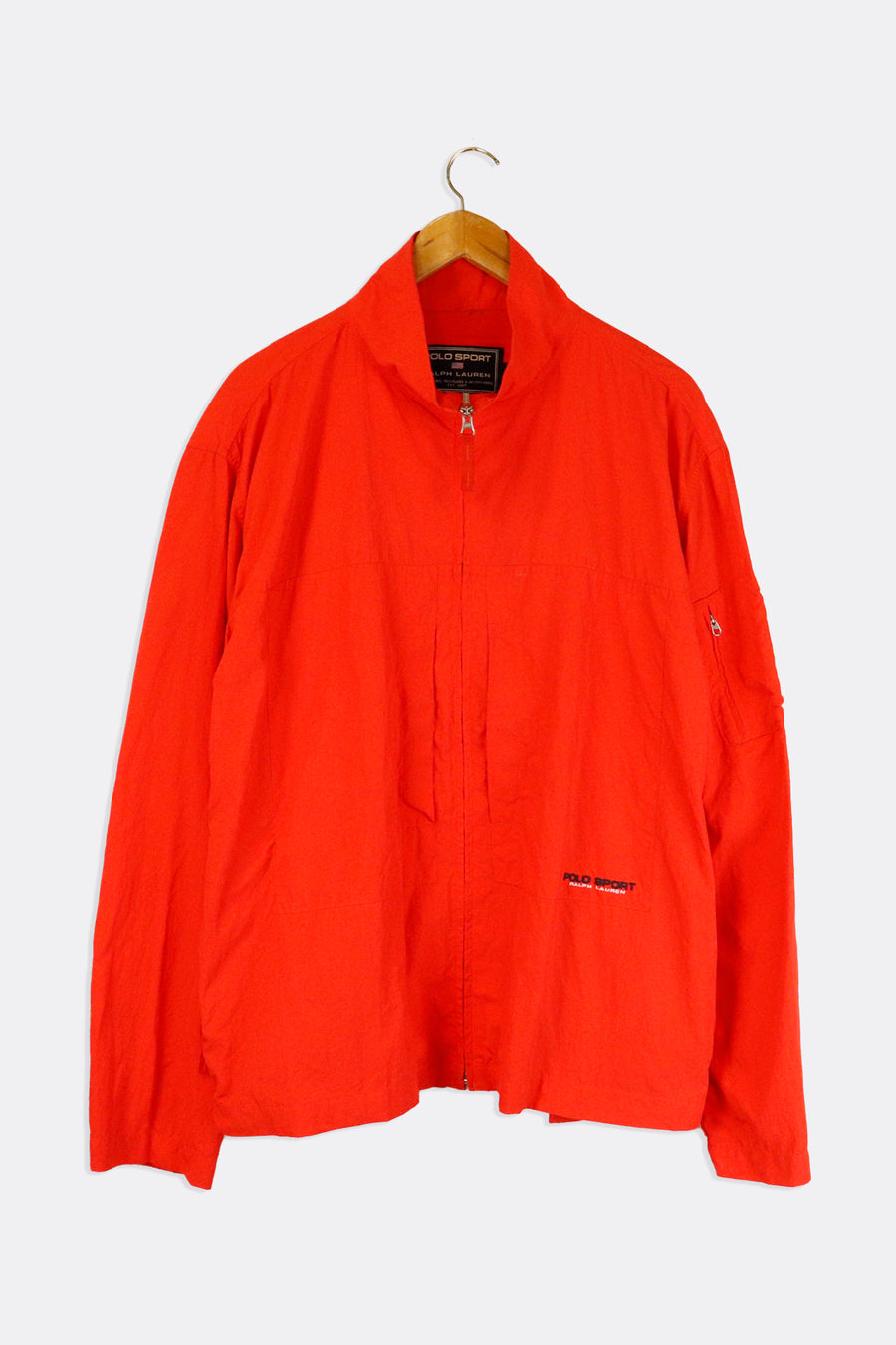 Vintage Ralph Lauren Polo Sport Full Zip Light Windbreaker Front Zip Pocket Outerwear Sz L