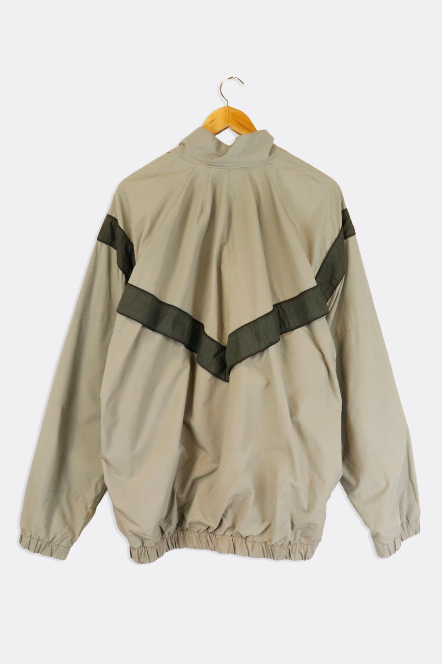 Vintage Army Full Zip Embroidered Chevron Striped Rain-jacket Outerwear