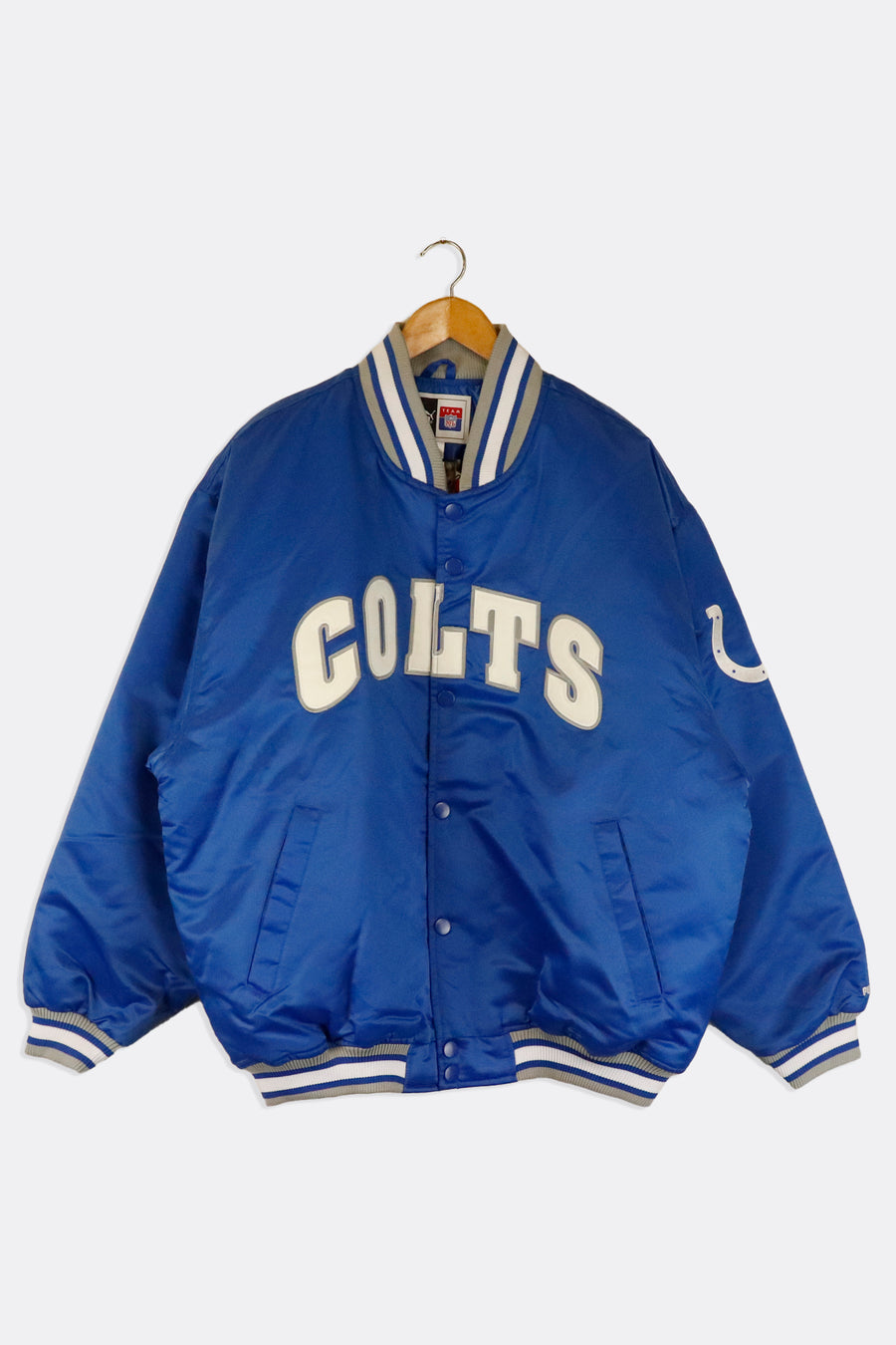 Vintage NFL Indianapolis Colts Full Button Up Bomber Jacket Sz L