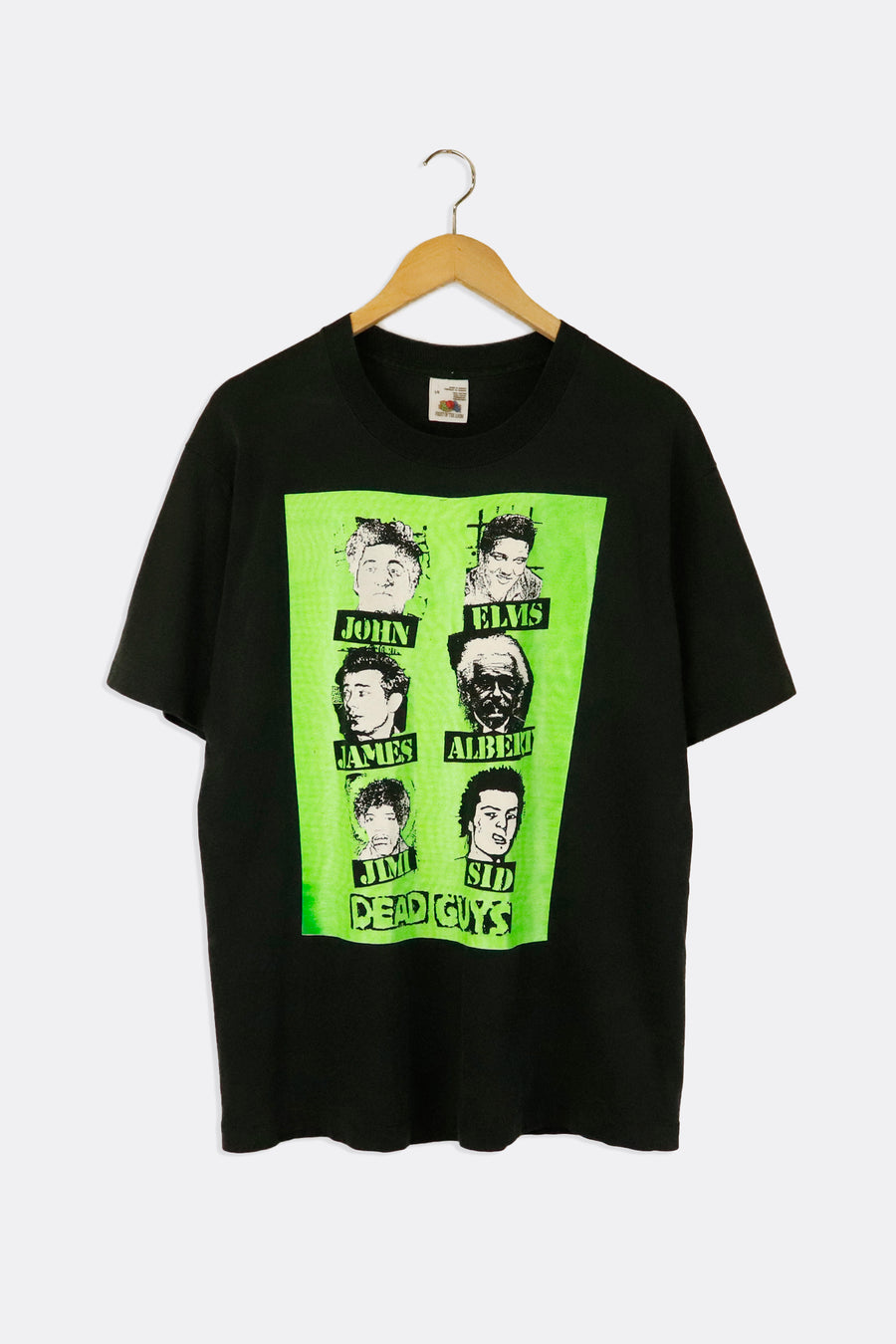 Vintage Dead Guys Elvis John James Albert Jimi Sid Vinyl T Shirt Sz L