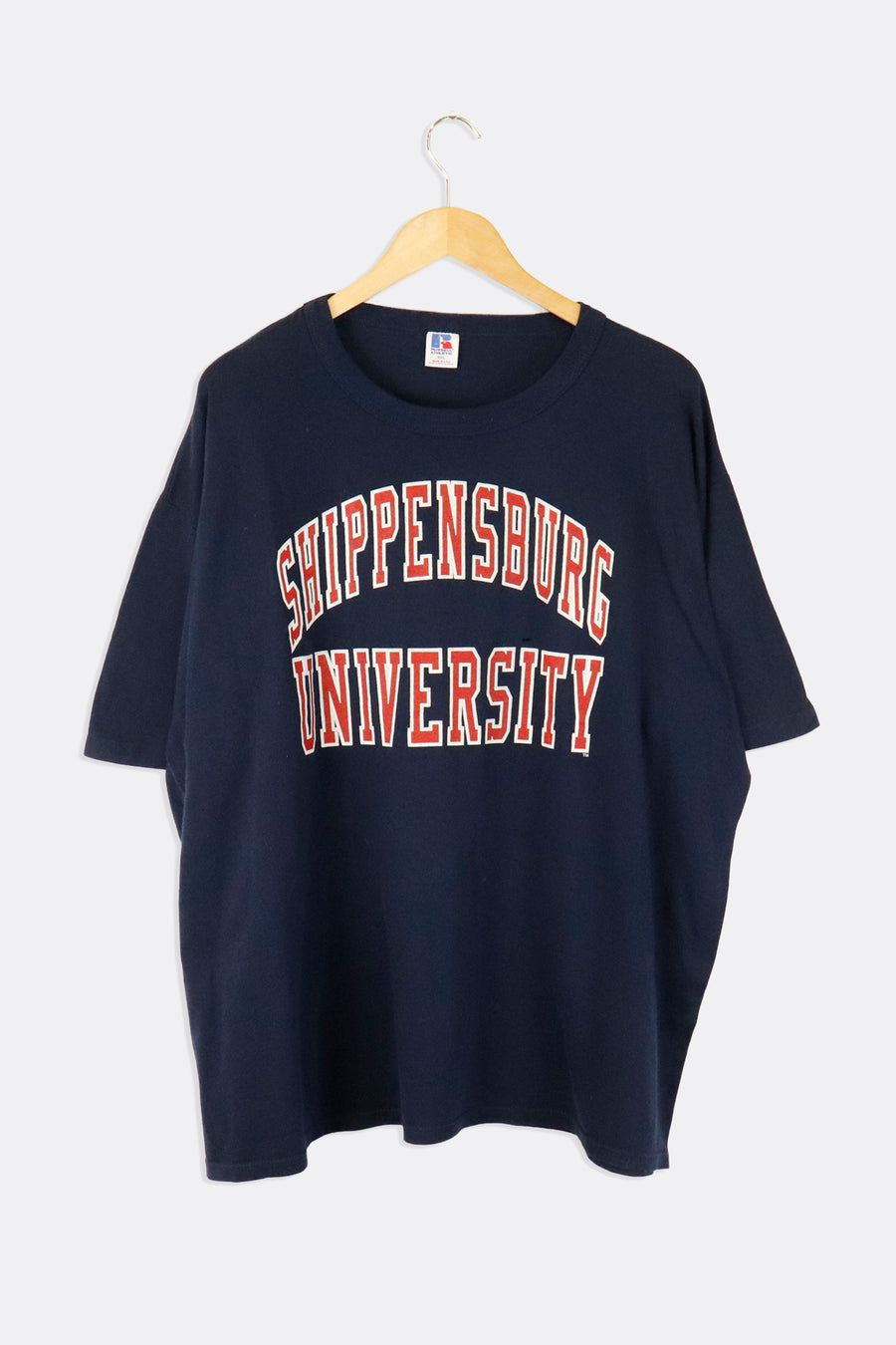 Vintage Varsity Shippensburg University Red Lettering Outlined In White Vinyl Simple T Shirt Sz 2XL