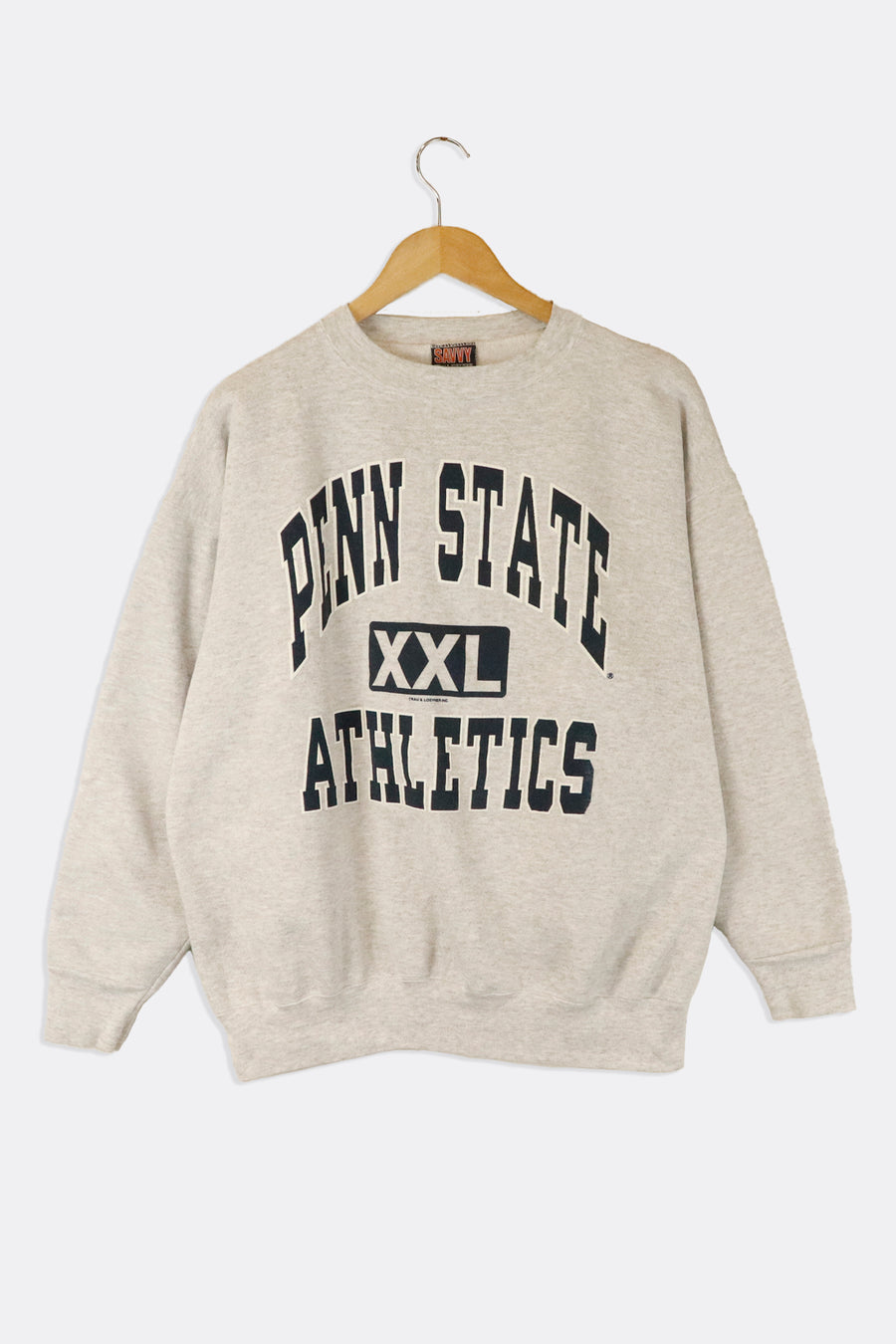 Vintage Penn State Athletics XXL Puffy Vinyl Large Navy Font With White Outlining Sweatshirt Sz L