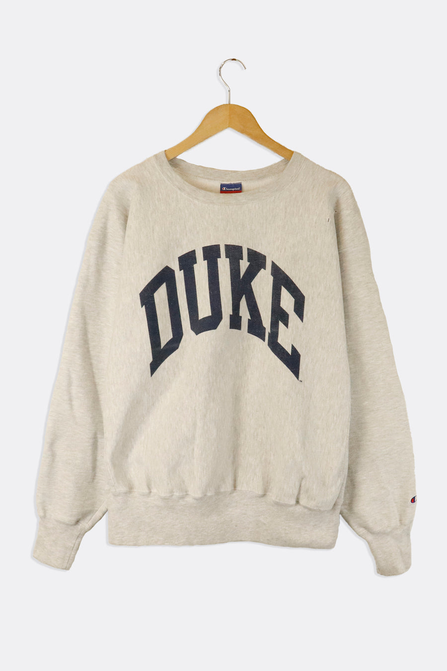 Vintage Varsity Duke Big Navy Font Across Font Vinyl Sweatshirt Sz XL