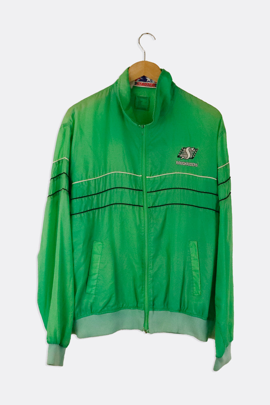 Vintage Starter CFL Saskatchewan Roughriders Embroided Full Zip Windbreaker Sz L