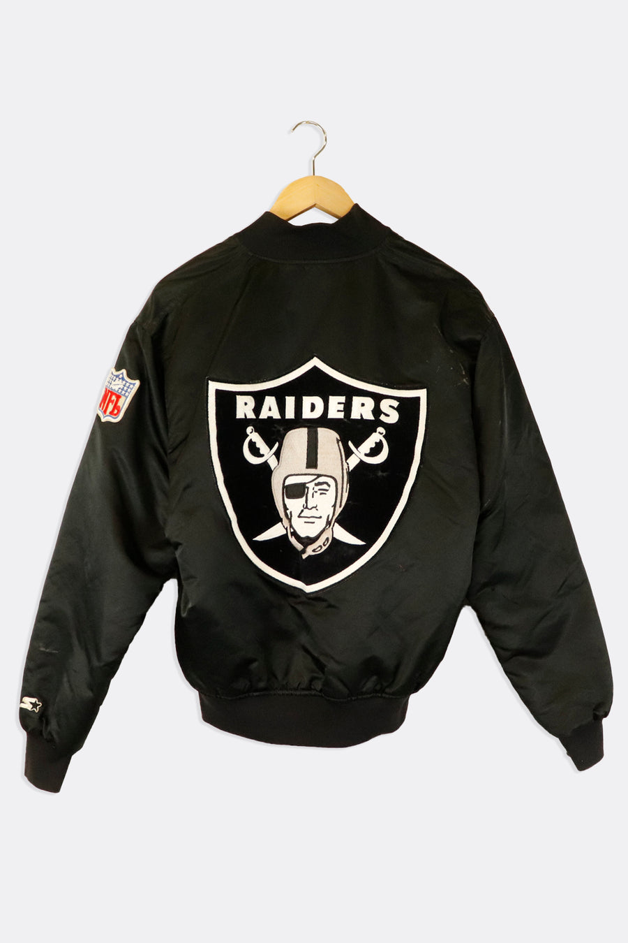 Vintage Starter NFL Los Angeles Raiders Embroided Offical NFL Logo And Team Logo Full Button Jacket Sz M