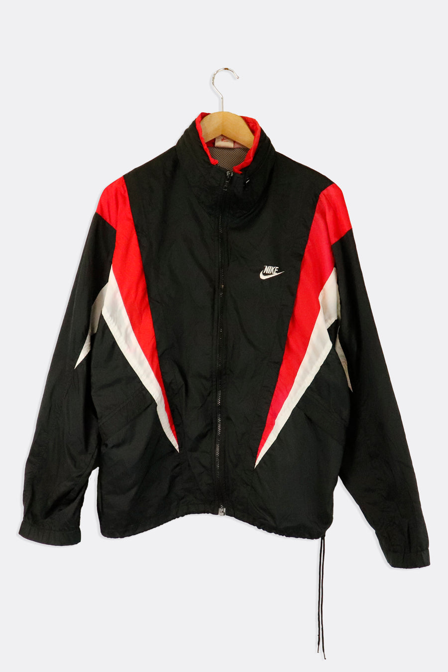 Vintage Nike Full Zip Red And White Under Armpits And Onto Front Full Zip Wind Breaker Jacket