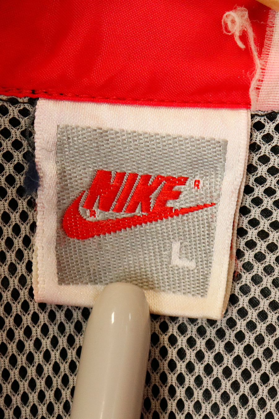 Vintage Nike Full Zip Red And White Under Armpits And Onto Front Full Zip Wind Breaker Jacket