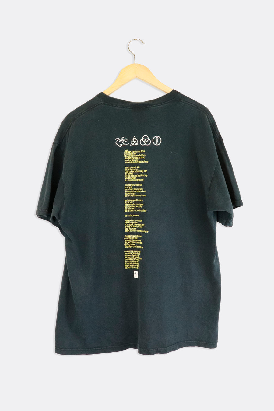 Vintage 2005 Led Zeppelin Stairway To Heaven Song Lyrics On Back Album Cover On Front Vinyl T Shirt Size XL