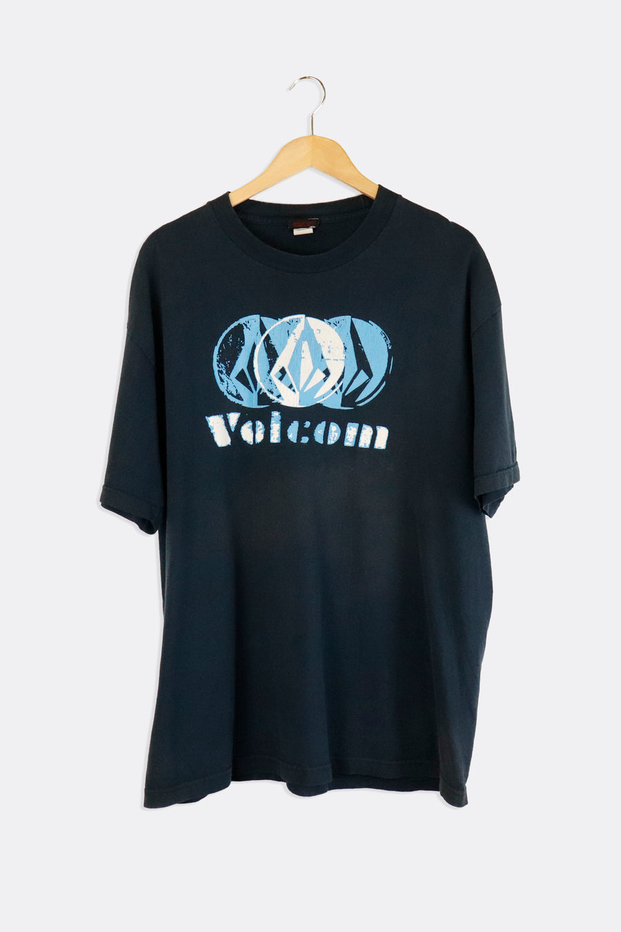 Vintage Volcom Blue Vinyl Logo T Shirt Sz XL