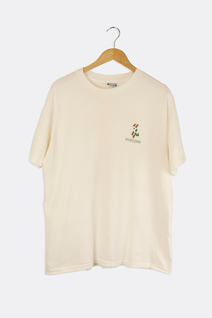 Vintage 1990 Roland Garros Paris Tennis Logo On Back T Shirt Sz XL