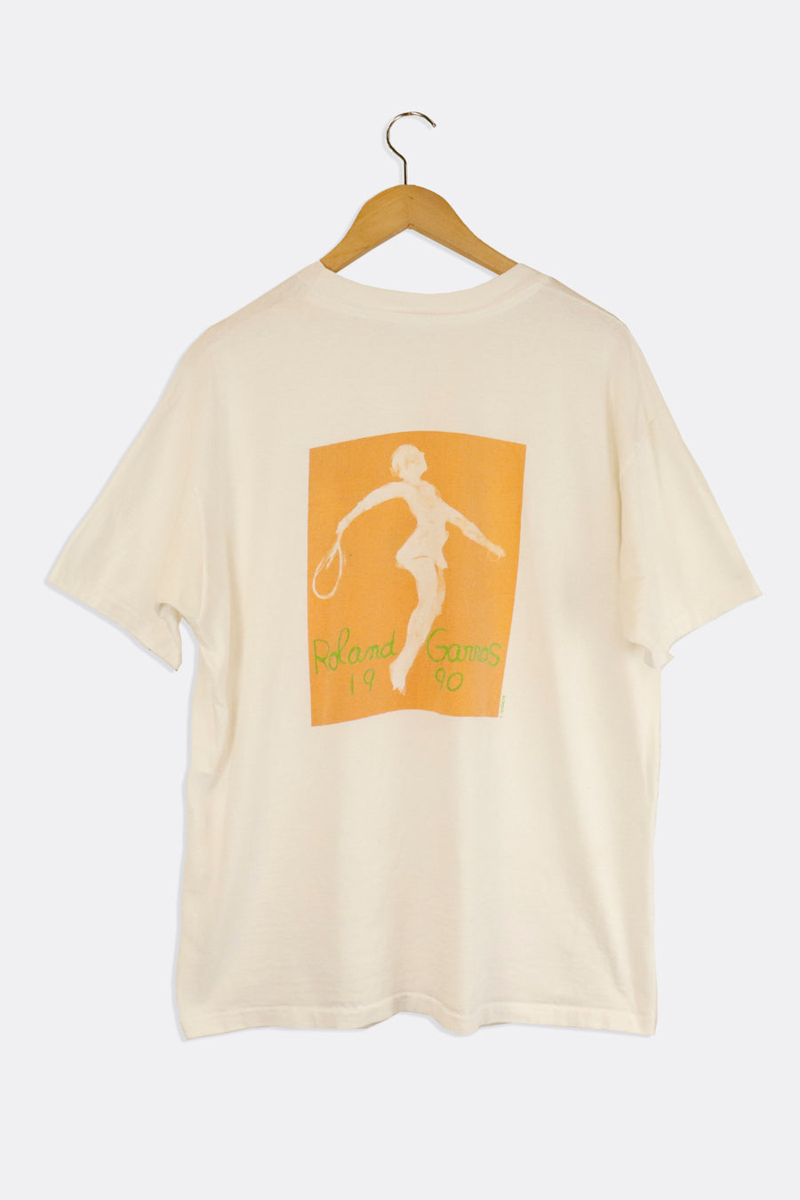 Vintage 1990 Roland Garros Paris Tennis Logo On Back T Shirt Sz XL