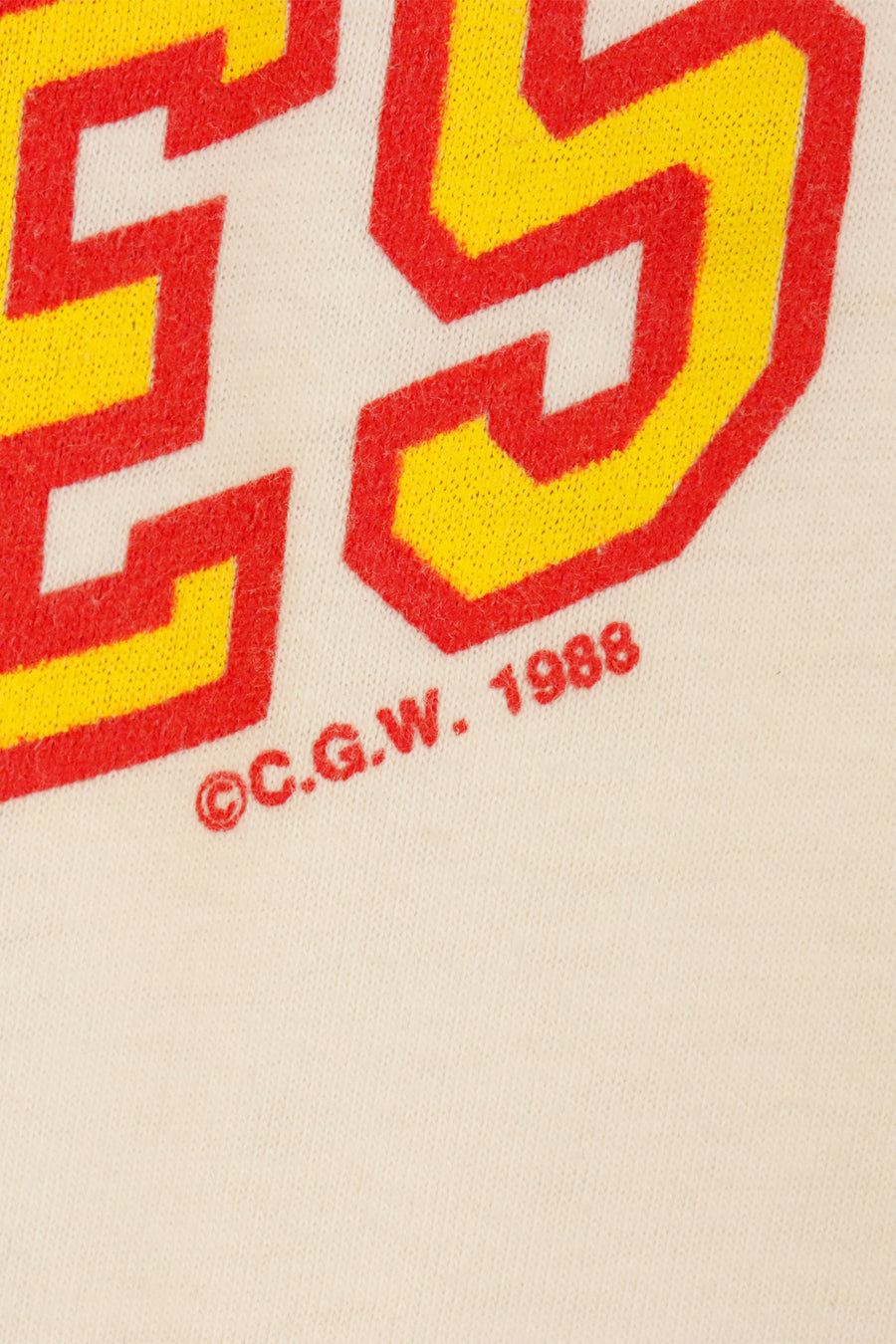 Vintage 1988 Calgary Flames Block Letter Graphic T Shirt Sz L