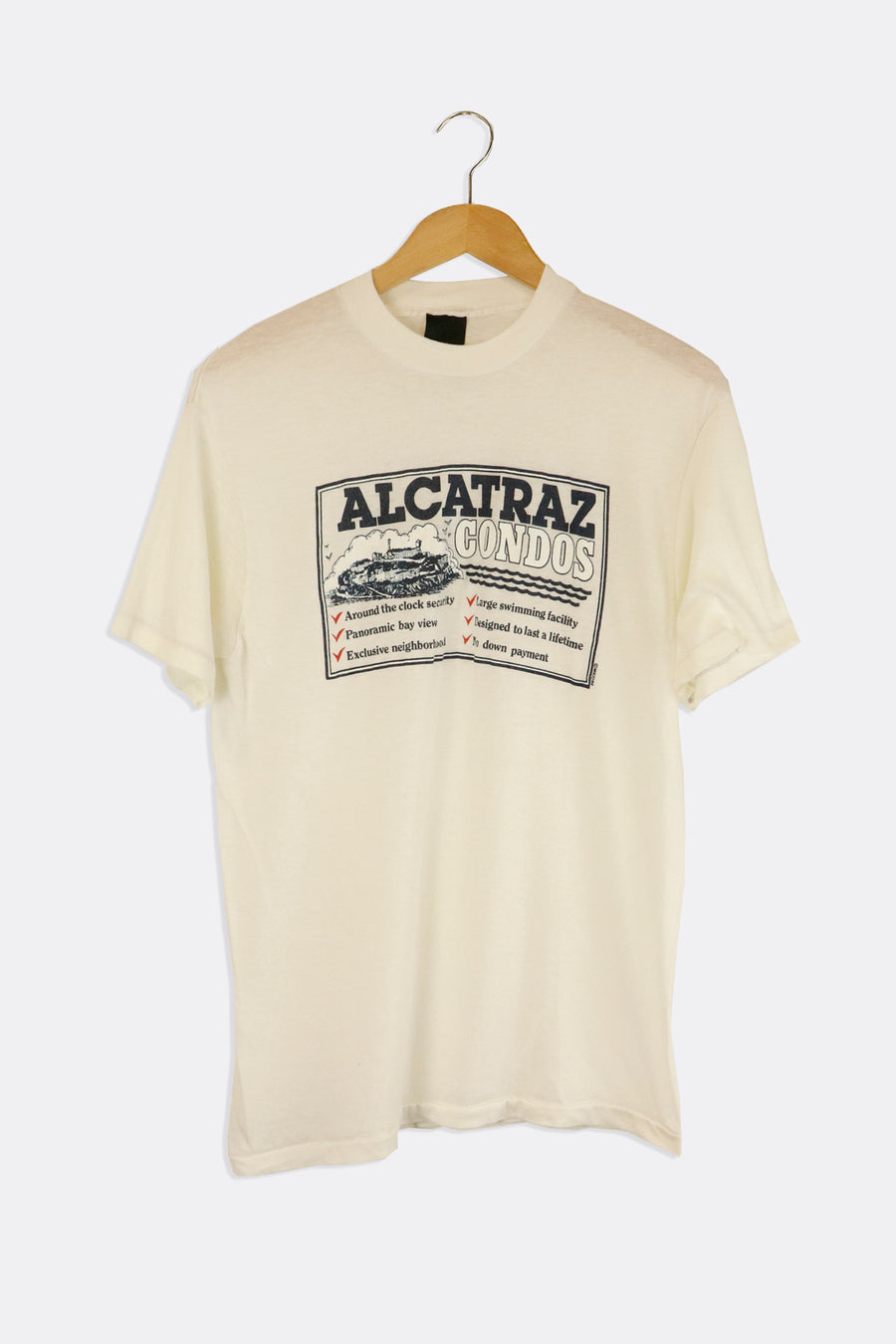 Vintage Alcatraz Condos Graphic T Shirt Sz S