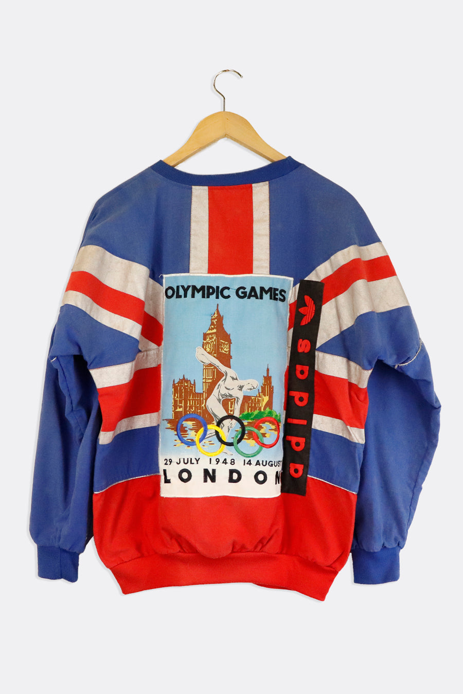 Vintage 1908 Olympic Games Adidas Uk Flag Crewneck Sweatshirt Sz S