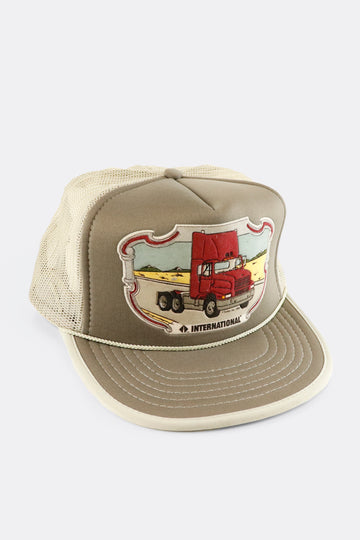 Vintage 1988 Semi Truck Graphic Mesh Trucker Snapback Hat