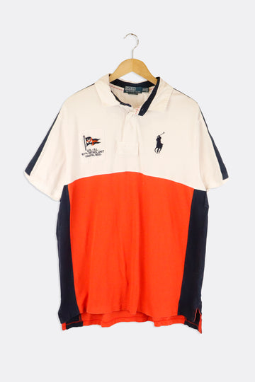 Vintage Polo Raplh Lauren U.S Coastal Patrol Collared Colour Block Embroidered T Shirt Sz XXL