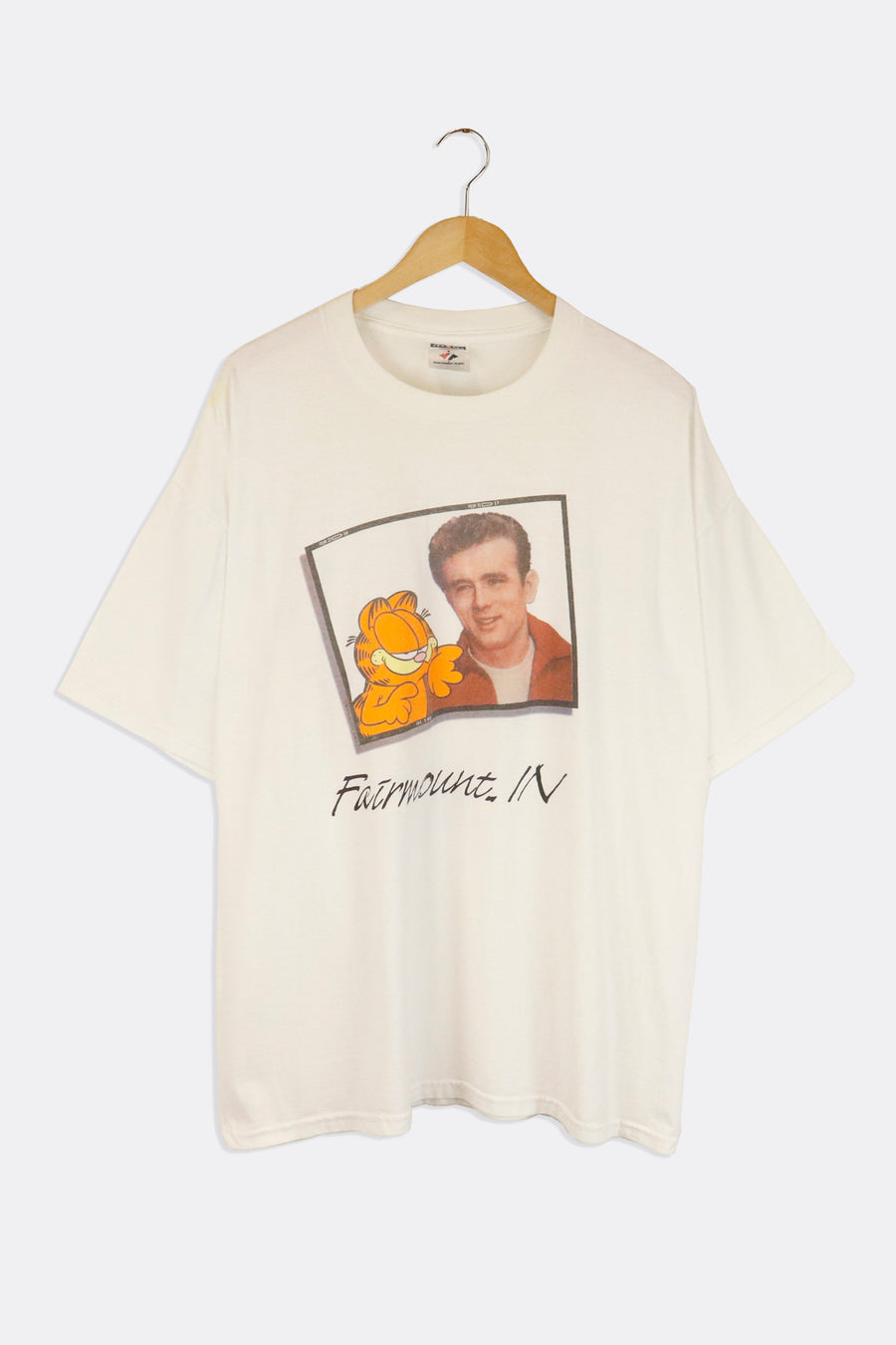 Vintage Garfield Fairmont Illinois Garfield Posing With Celeb Photo Vinyl T Shirt Sz 2XL