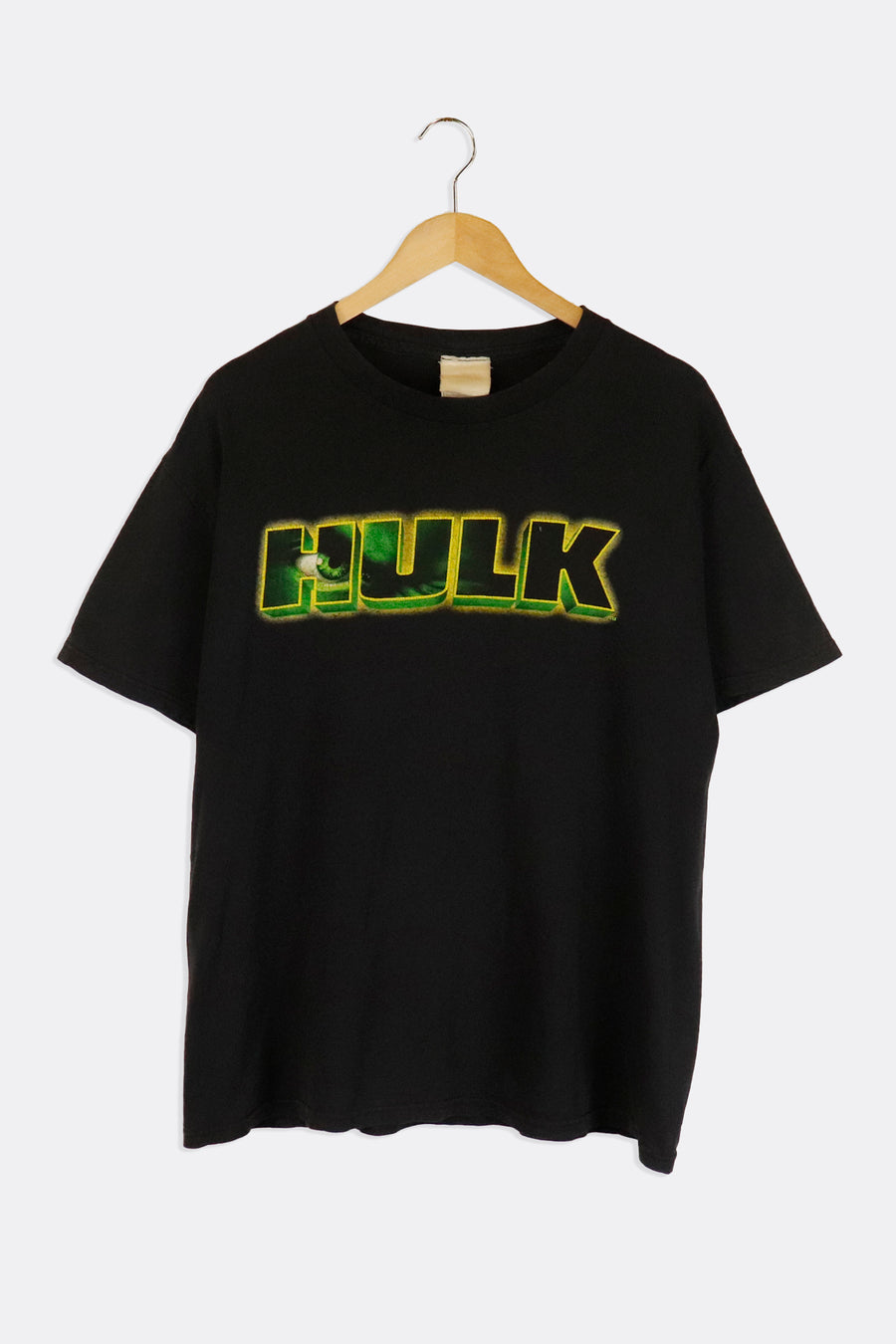 Vintage Marvel Incrieble Hulk Large Font With Hulk Eyes On Inside Vinyl T Shirt Sz L