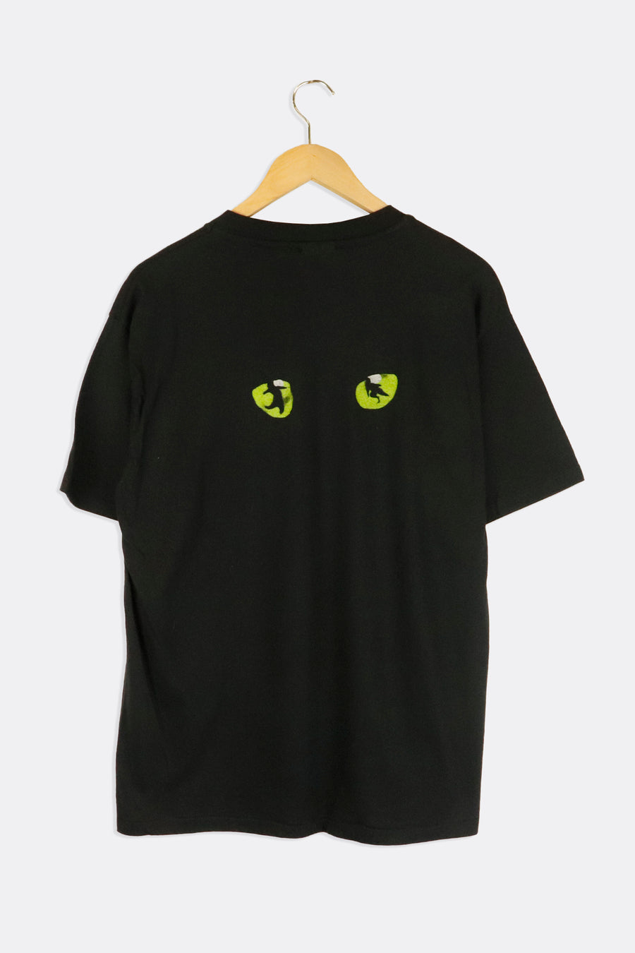 Vintage 1981 Cats The Musical Simple Logo Font On Front Cat Eyes Graphic On Back T Shirt Sz XL