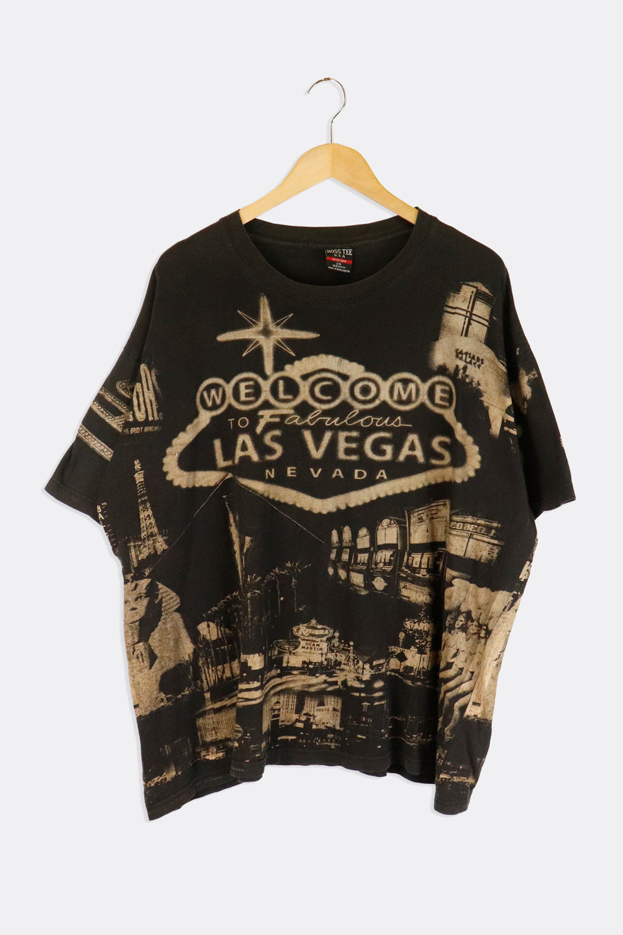 Vintage Las Vegas Sign And Strip All Over Faded Print T Shirt Sz 2XL