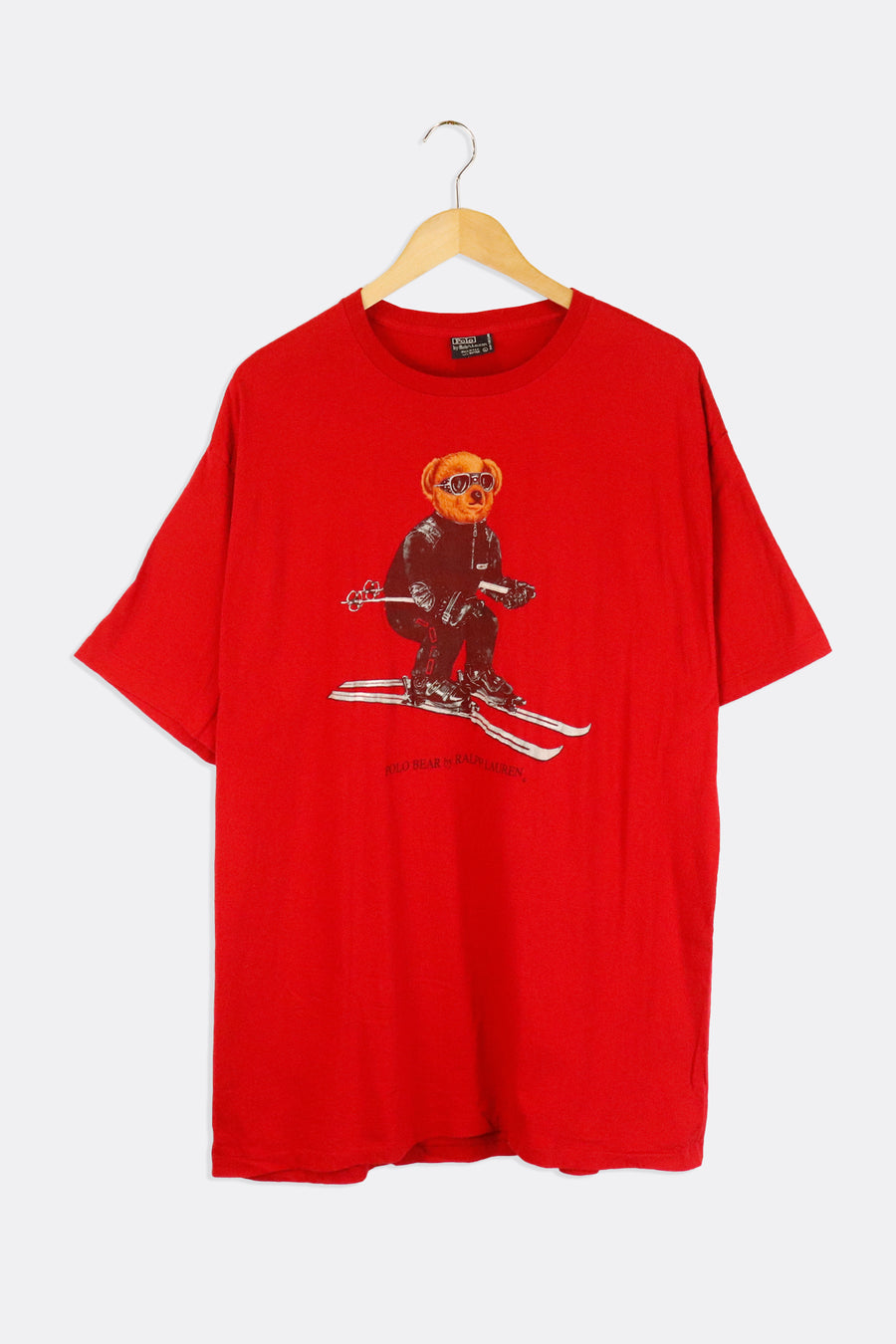Vintage Raplh Lauren Polo Bear Skiing Graphic T Shirt Sz L