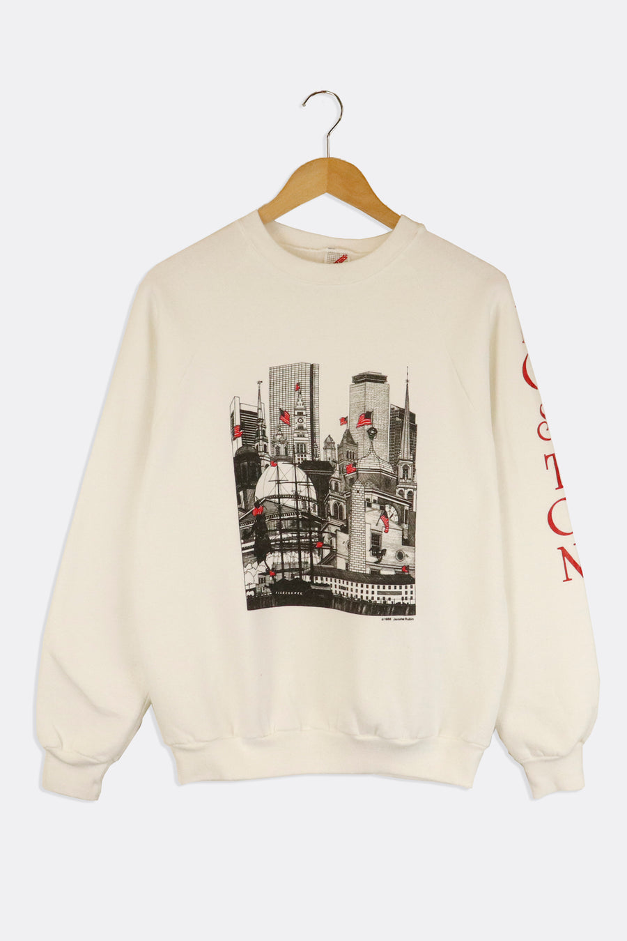 Vintage 1988 Boston USA Flags Sweatshirt Sz L