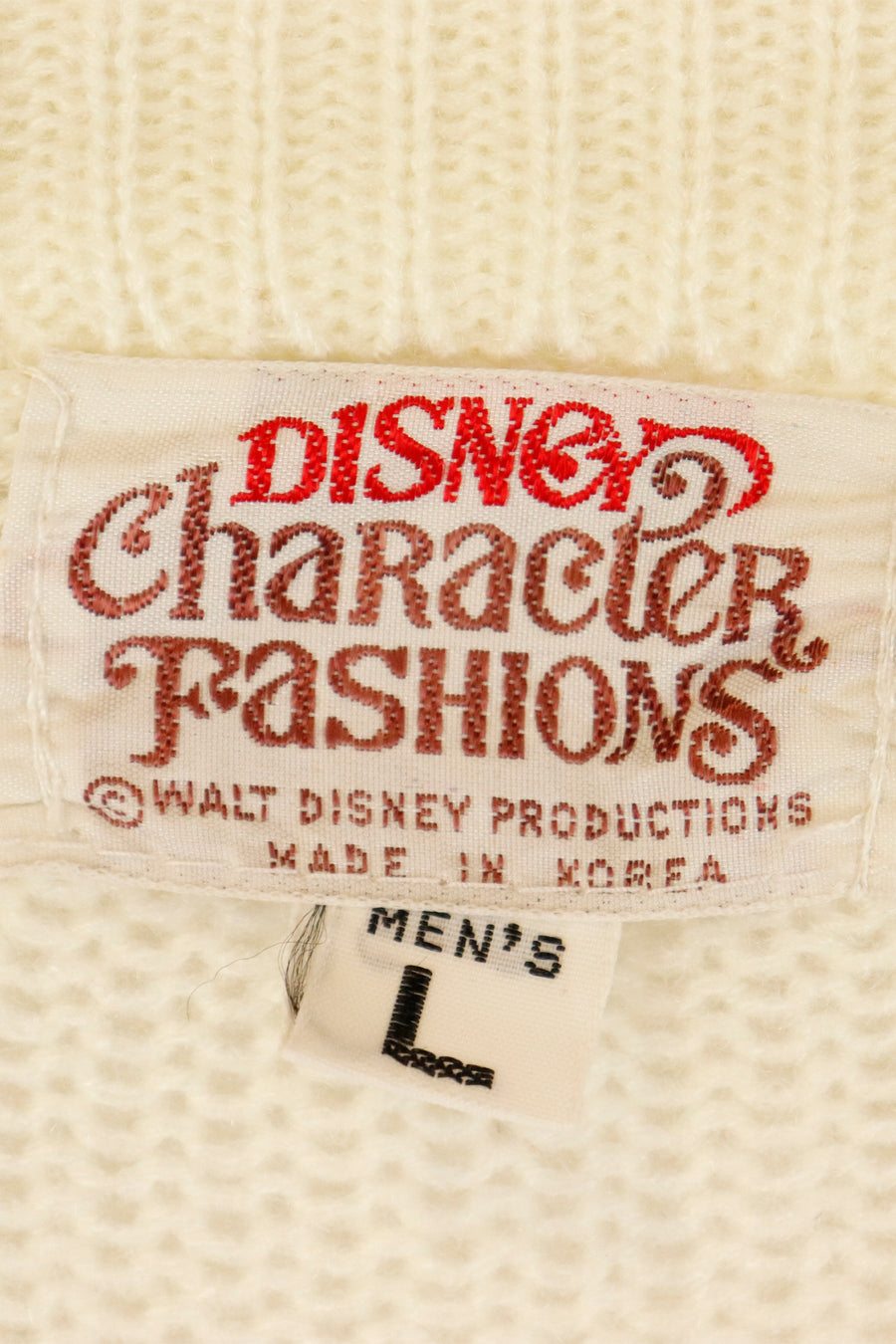 Vintage Disney Knit Mickey Mouse Tufted V Neck Sweatshirt Sz L