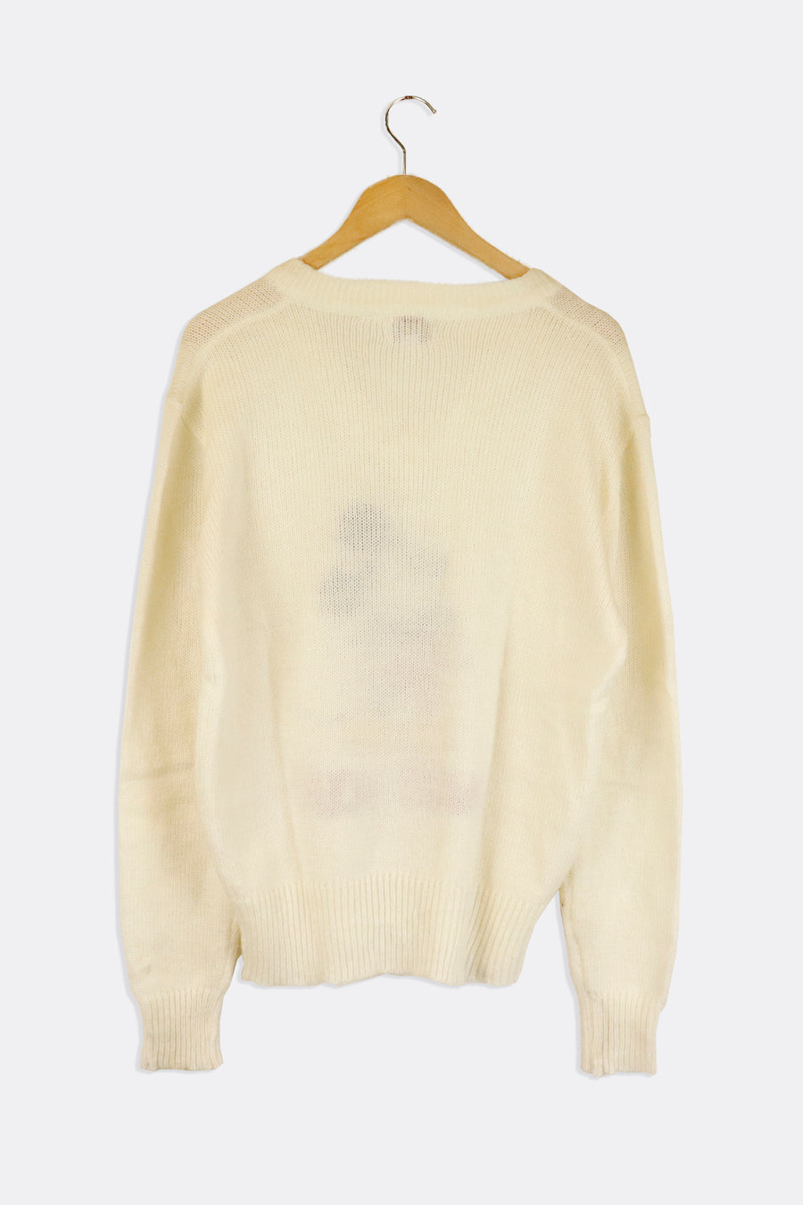 Vintage Disney Knit Mickey Mouse Tufted V Neck Sweatshirt Sz L