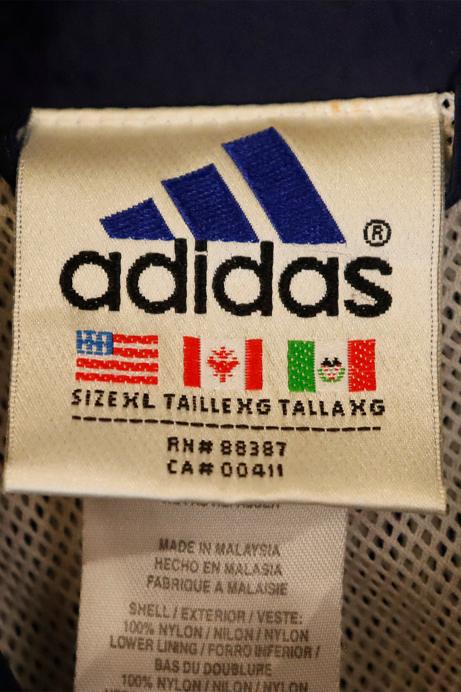 Vintage Adidas Family Circl Club Tennis Full Zip Embroidered Rain Jacket Sz XL