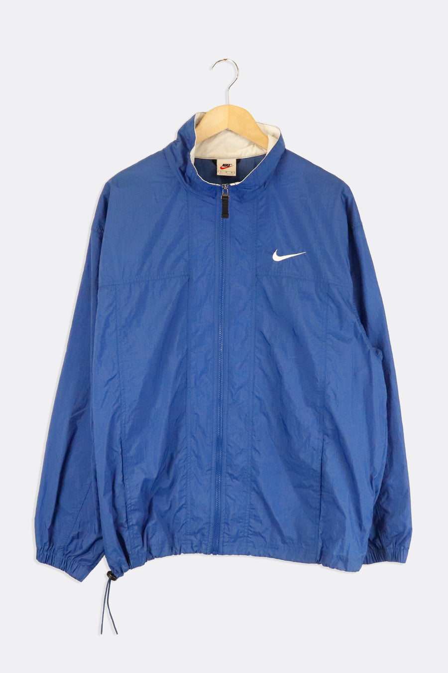 Vintage Nike Full Zip Simple Large Swoop On Front Snd Back Jacket Sz L