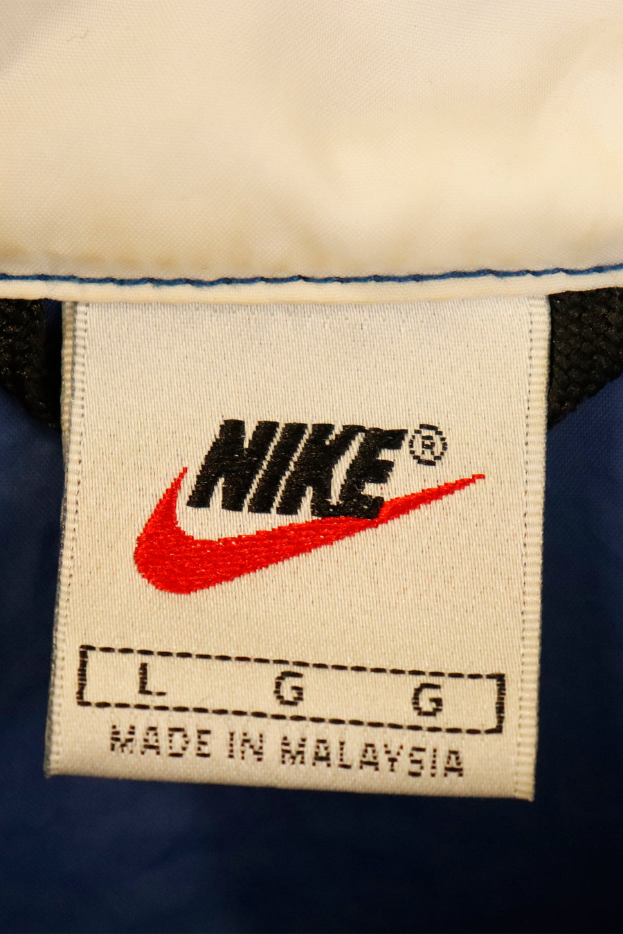 Vintage Nike Full Zip Simple Large Swoop On Front Snd Back Jacket Sz L