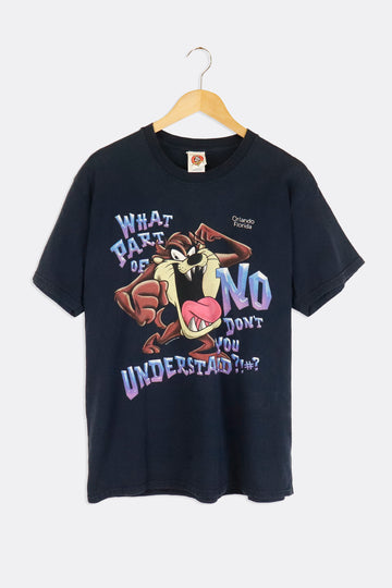 Vintage 2001 Looney Tunes What Part Of No Dont You Understand Tazmanian Devil T Shirt Sz L