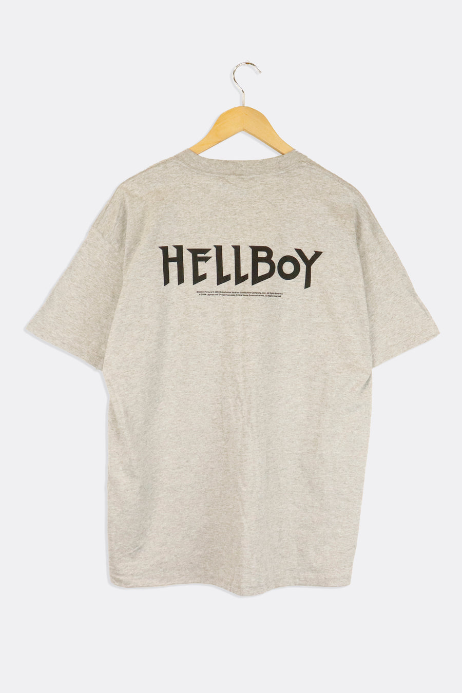 Vintage 2004 Hellboy Movie Promo Vinyl T Shirt Sz L