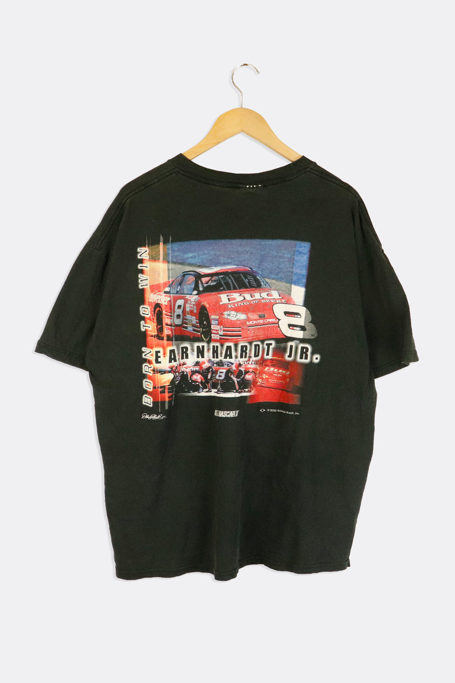Vintage 2000 Nascar Dale Earnhardt Jr 8 Budweiser Sponsor Vinyl T Shirt Sz XL