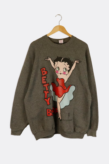 Vintage 1993 Betty Boop Double Sidede Graphic Vinyl Sweatshirt Sz XL