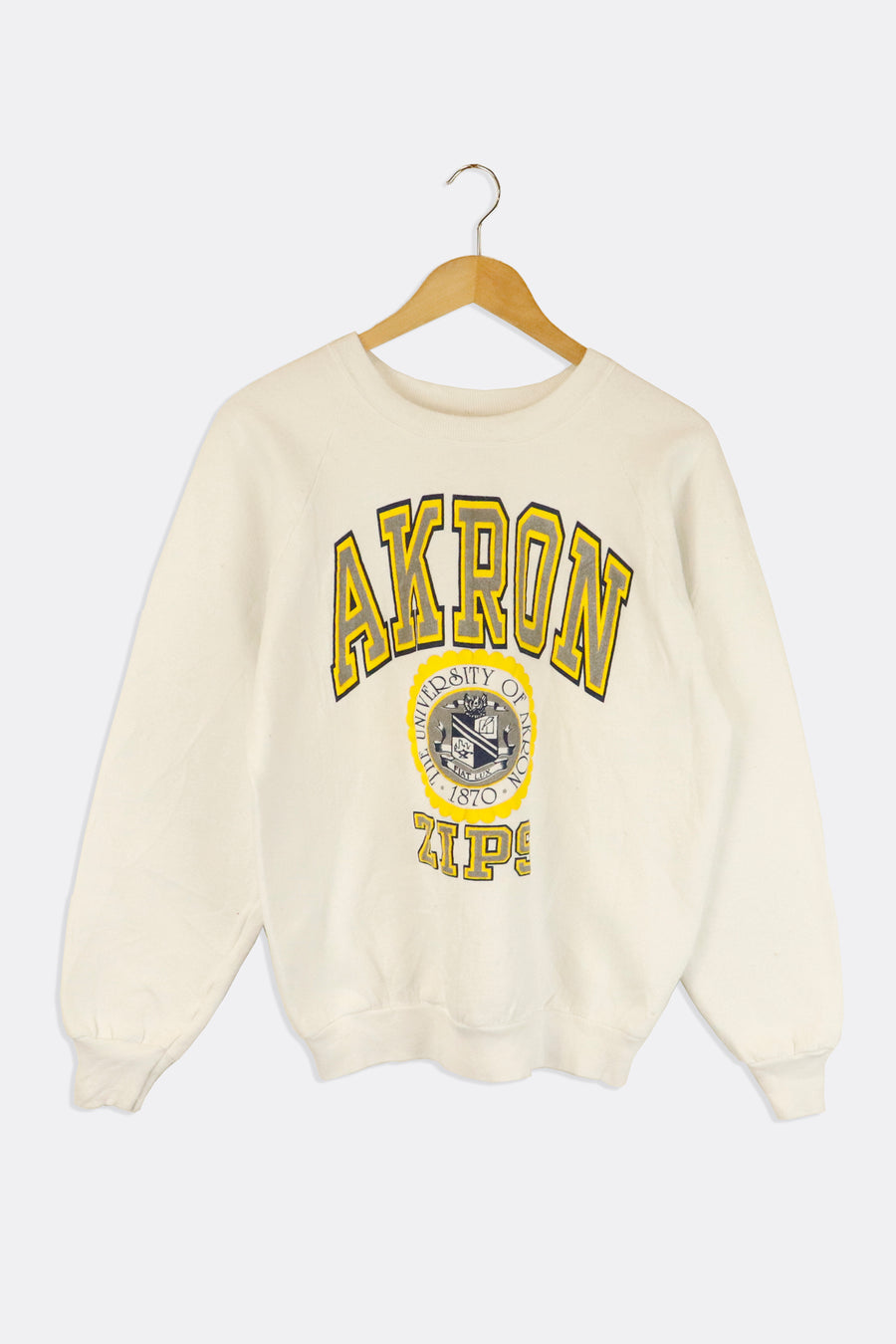 Vintage Akron Zips Puffy Vinyl Logo And Font Sweatshirt Sz L