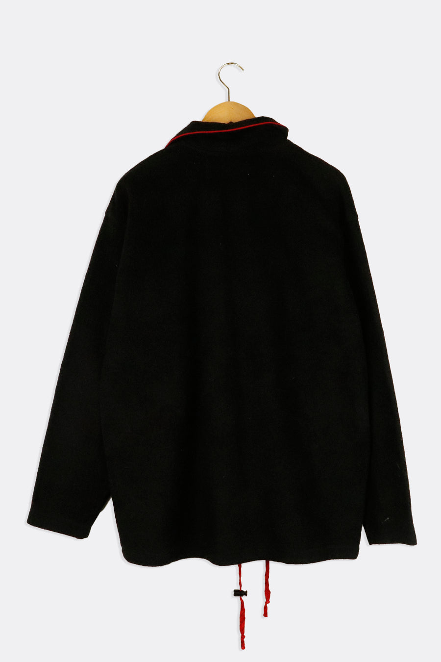 Vintage America Perry Ellis Fleece Full Zip Red Collar Outerwear Sz M