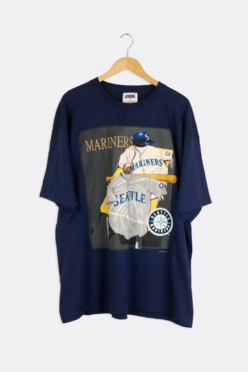 Vintage 1993 MLP Seattle Mariners Home And Away Jersey Graphic Embroidered Logo T Shirt Sz XL