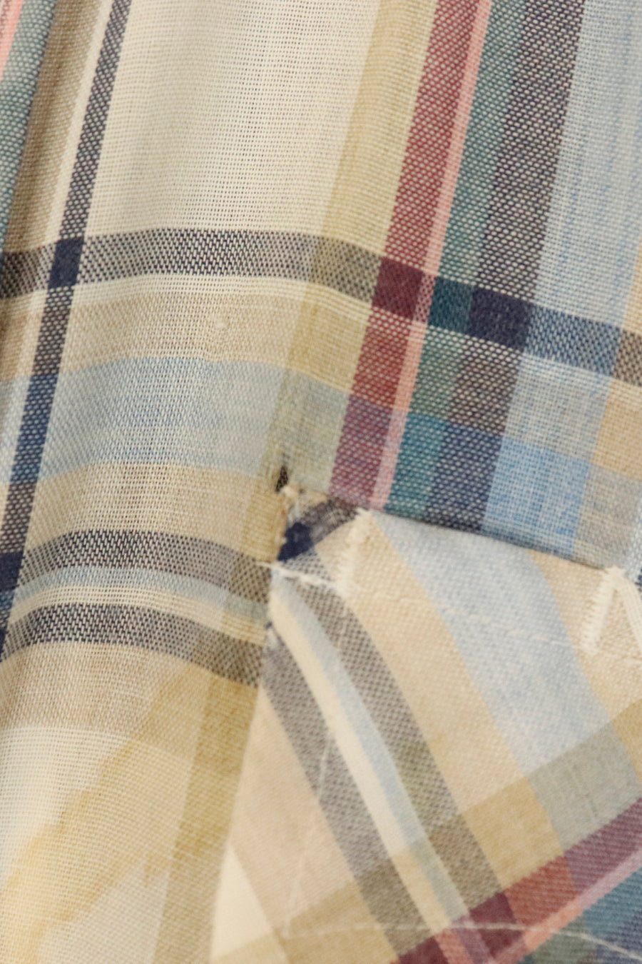 Vintage Levis Plaid Collared Button Up T Shirt Sz L