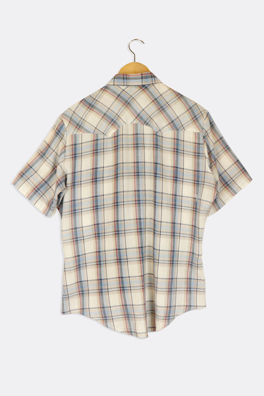 Vintage Levis Plaid Collared Button Up T Shirt Sz L