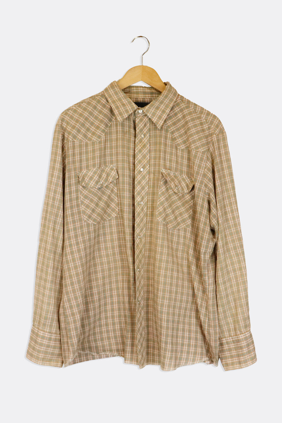 Vintage Wrangler Collared Plaid Button Up Longsleeve T Shirt