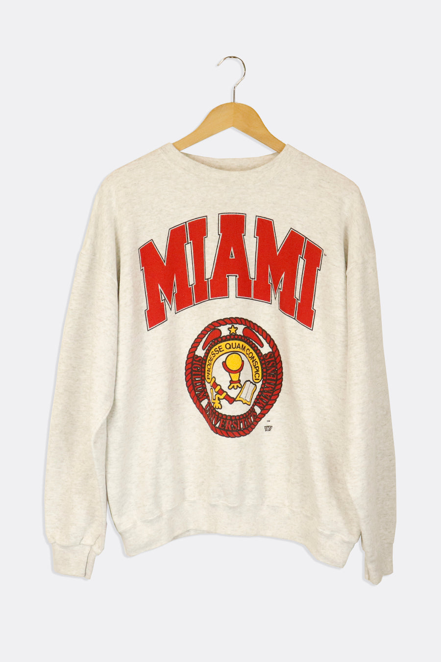Vintage Varsity Miami Large Vinyl Font And Logo Graphic Sweatshirt Sz L
