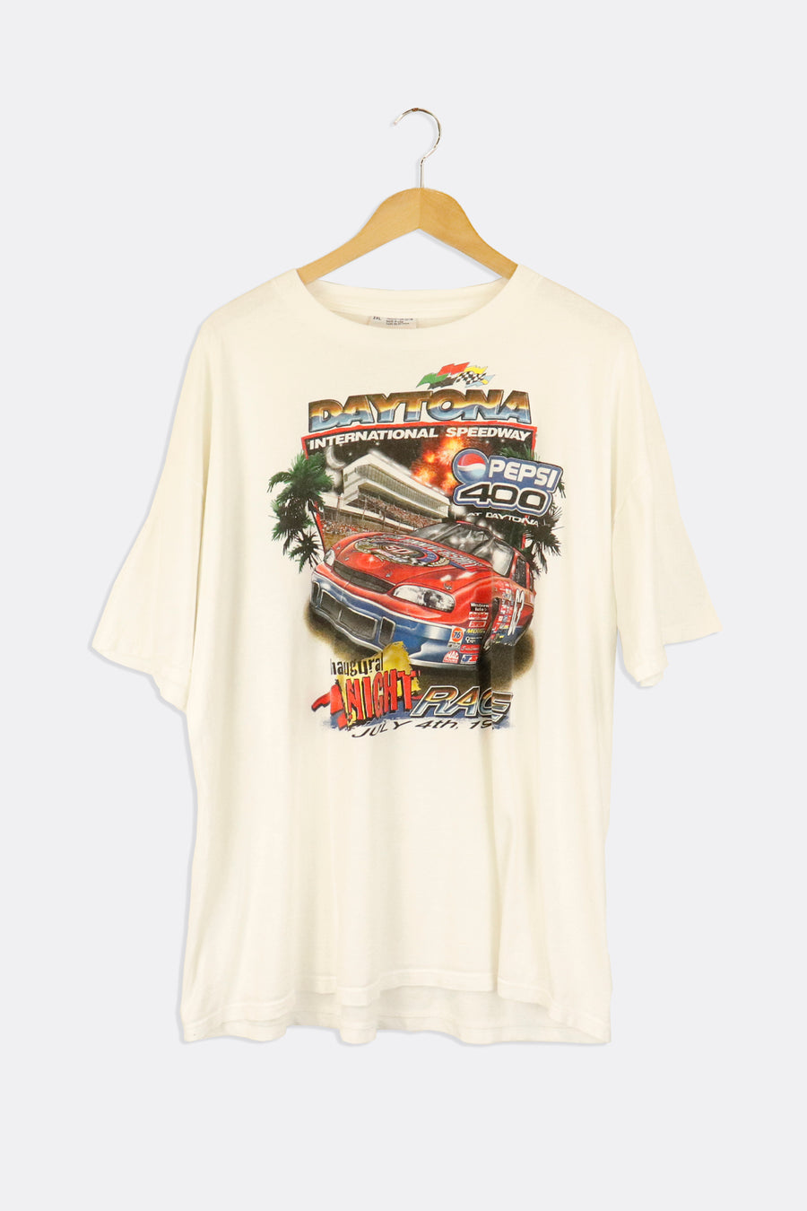 Vintage 1998 Nascar Daytona Night Race Winston Cup Series Vinyl Graphic T Shirt Sz 2XL