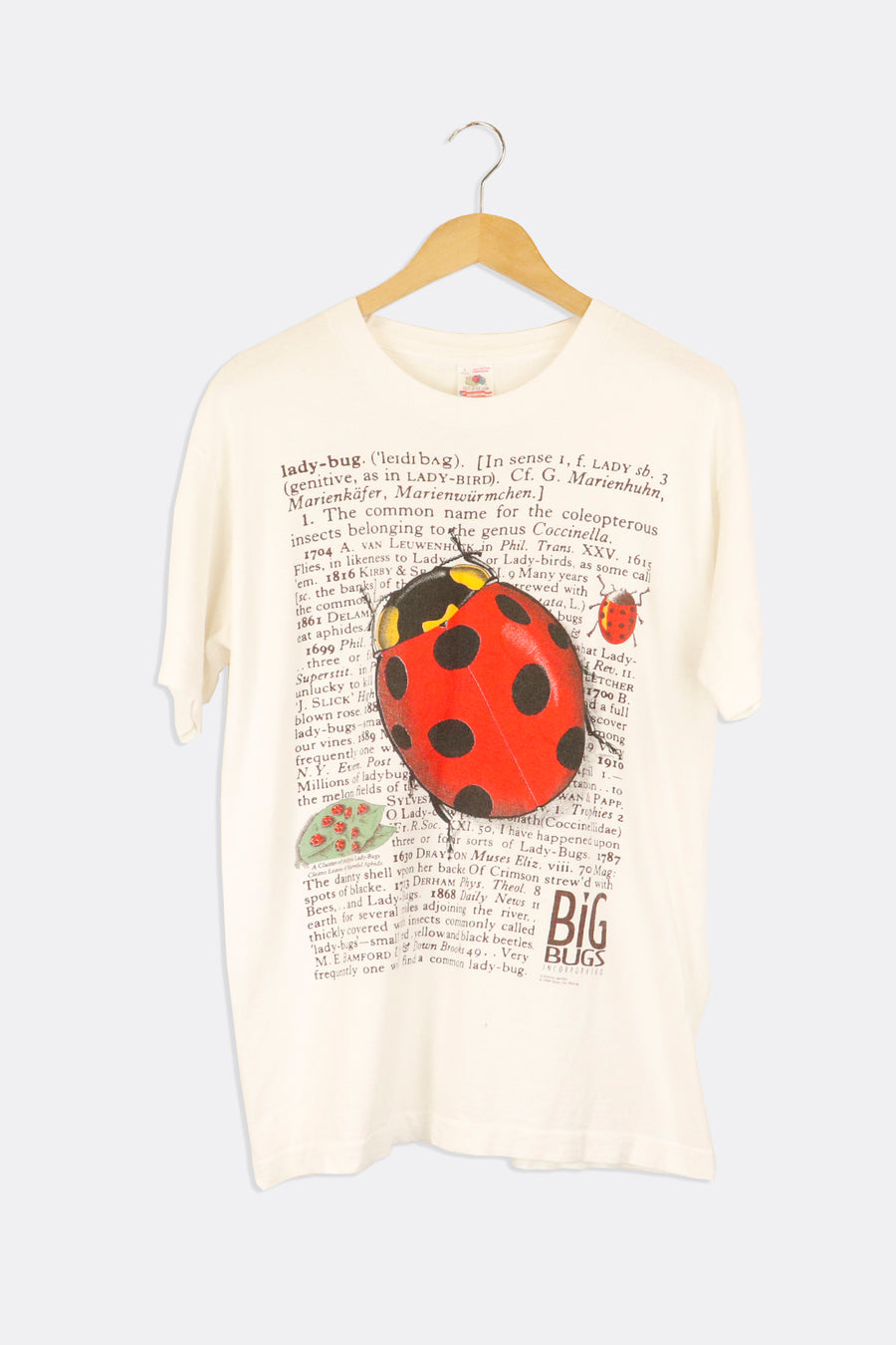 Vintage 1994 Lady Bug Graphic Latin Name And Facts Vinyl T Shirt Sz L