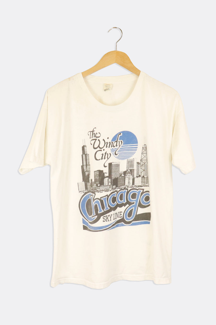 Vintage The Chicago Skyline The Windy City Graphic T Shirt Sz XL