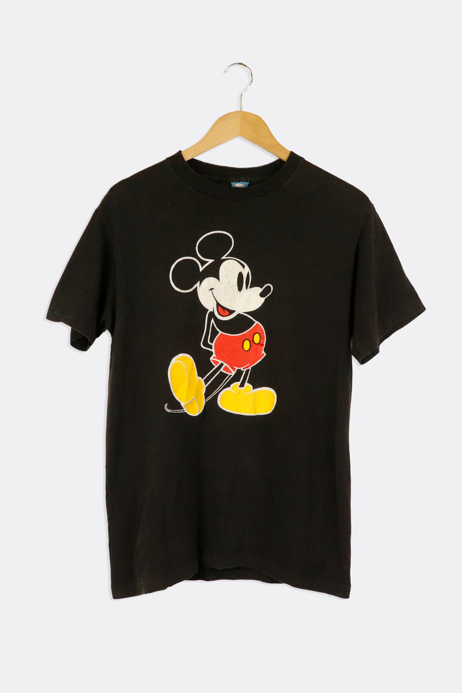 Vintage Disney Mickey With Hands Behind Back Faded Vinyl T Shirt Sz M