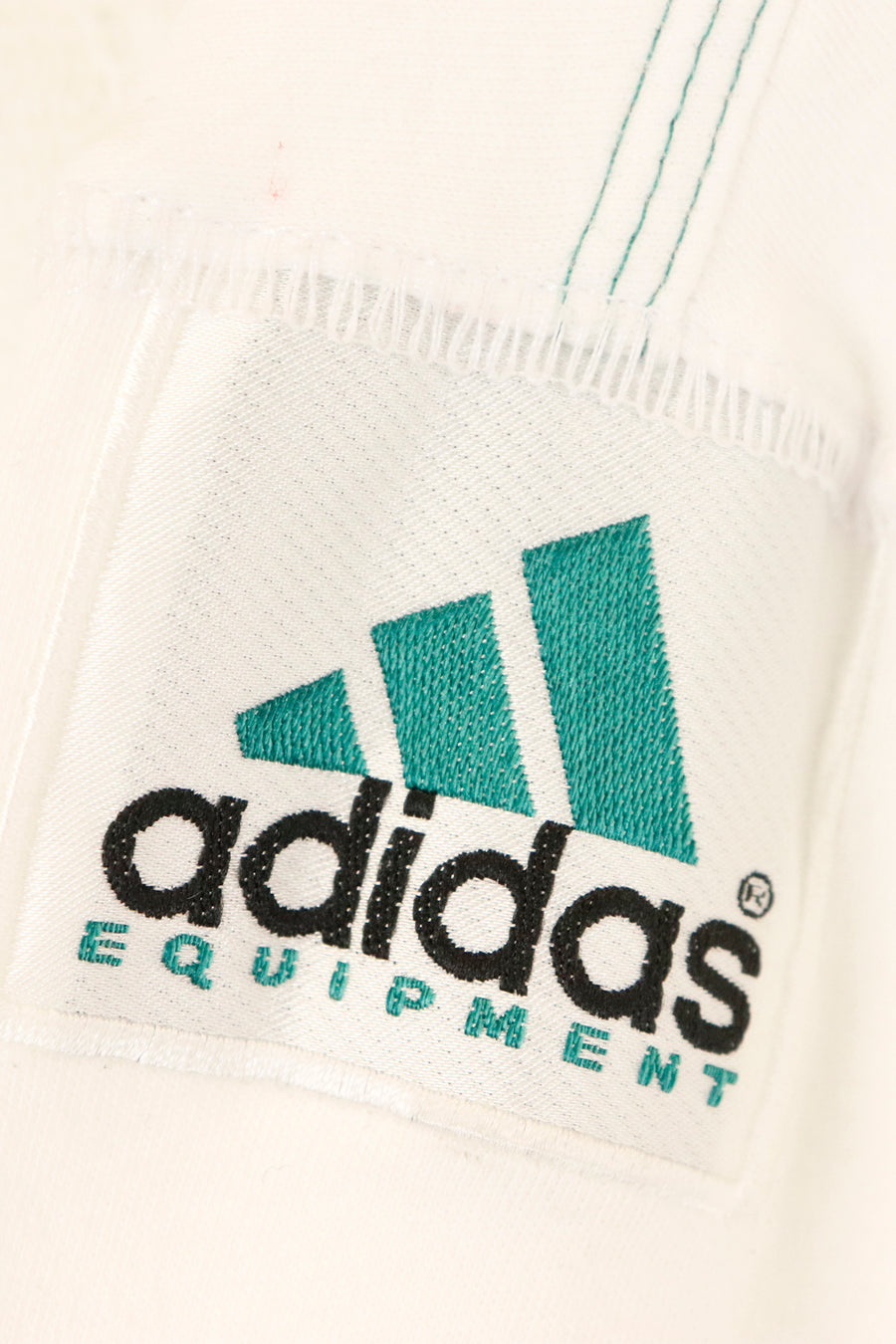 Vintage Adidas Quarter Zip Simple White Sweatshirt Sz L